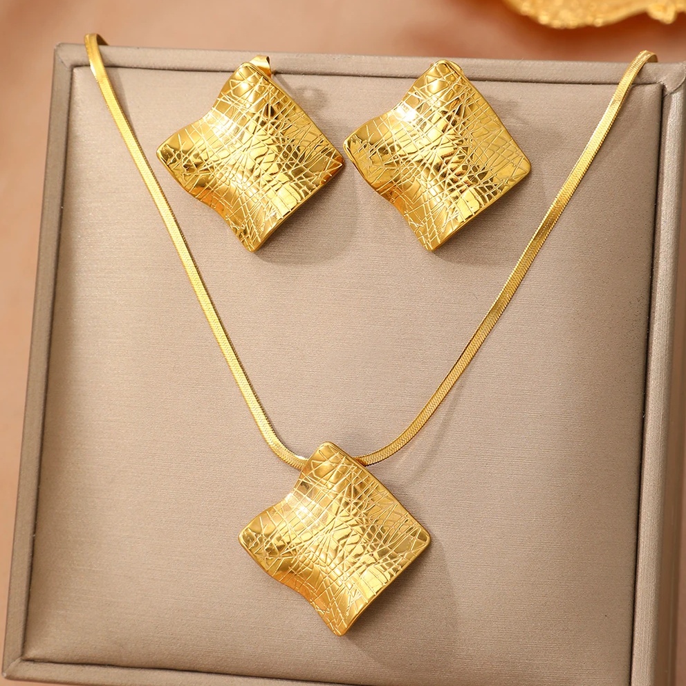 Set Lantisor si Cercei Inox Statement - LPD1318
