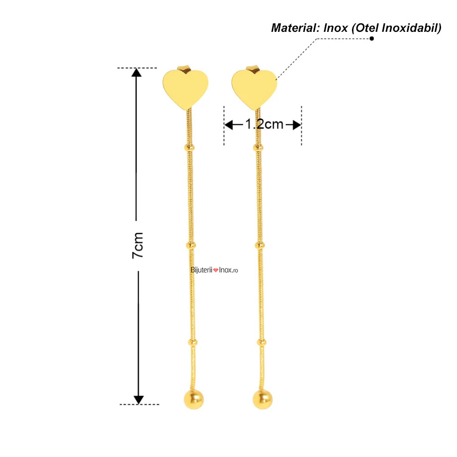 Cercei din inox (otel inoxidabil) - CM1518 - 4 | YEO