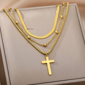 Lantisor Inox Croix Céleste d'Or - LPD1107