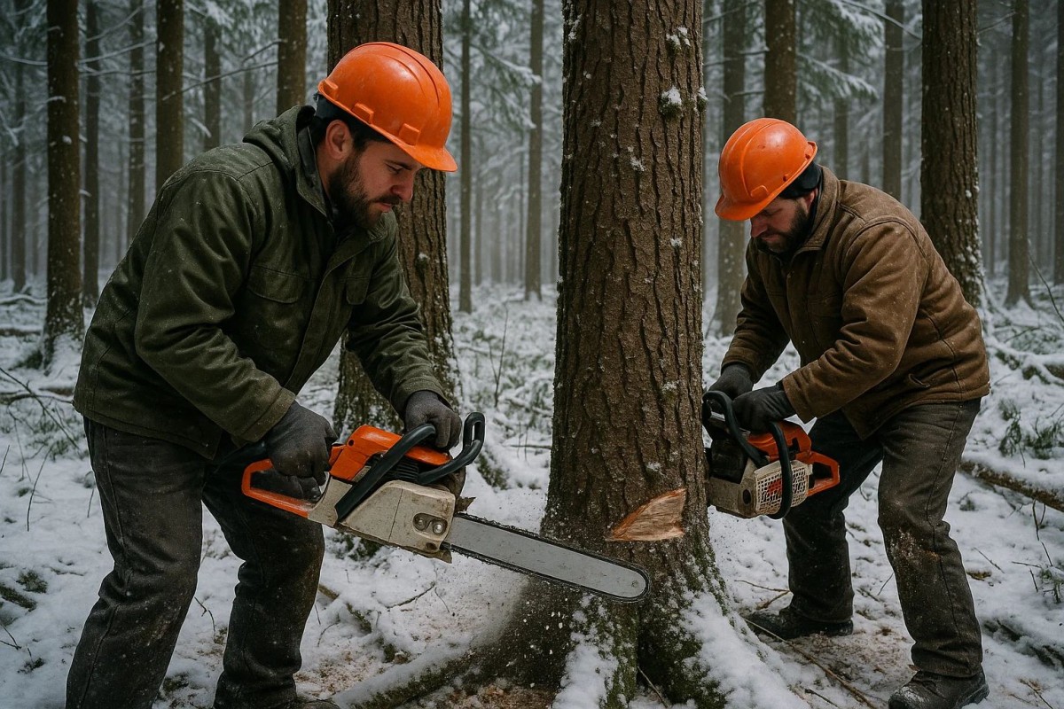 Totul despre doborarea arborilor: tehnica, ustensile, precautii