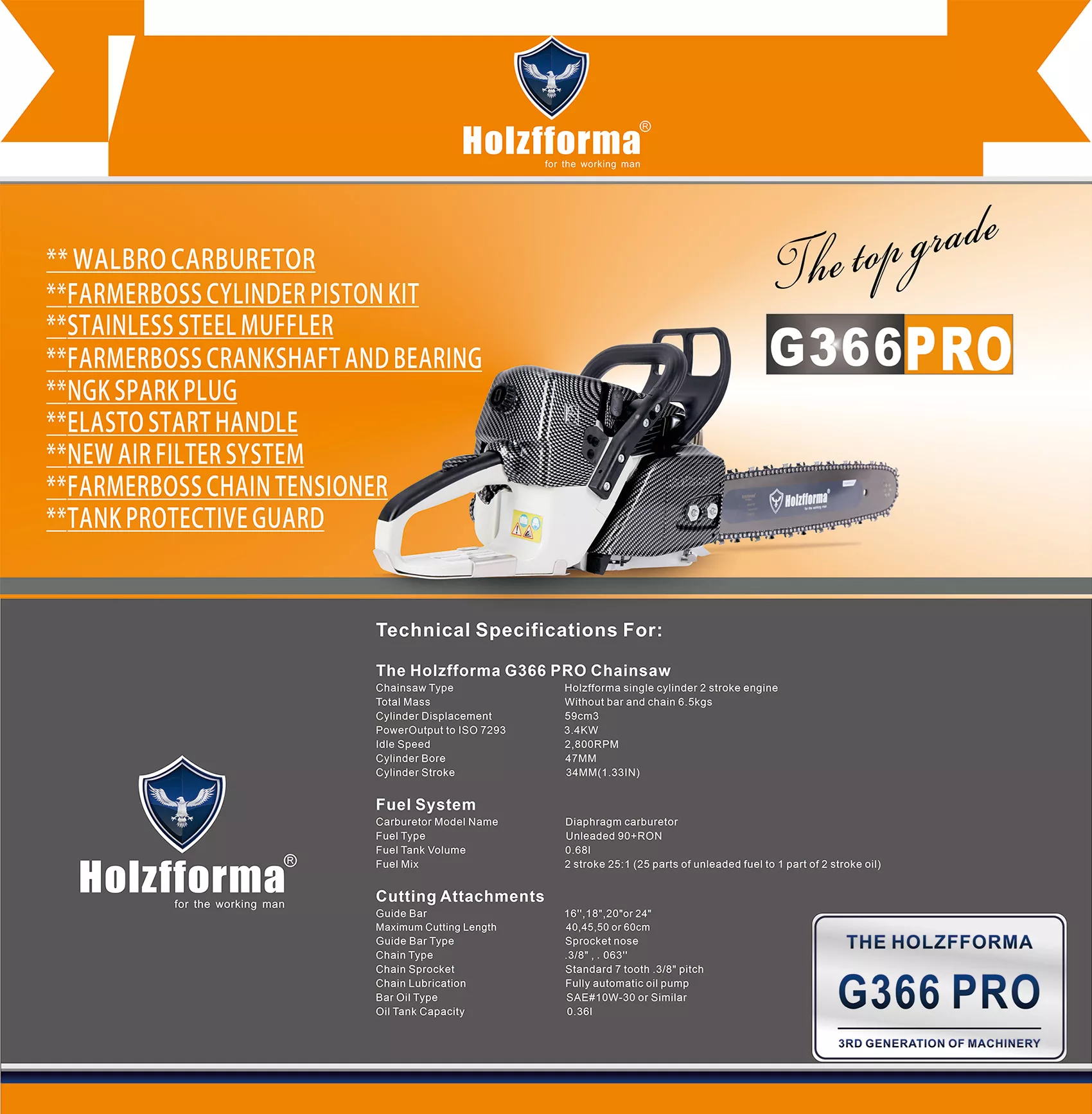 Holzfforma® G366 59cc 59cc PRO
