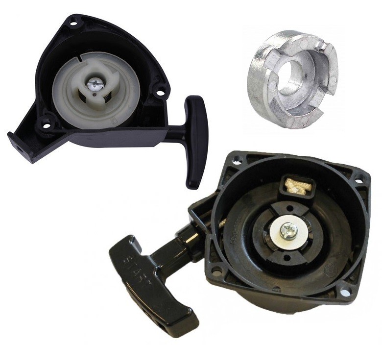 Knapsack mist duster recoil starter