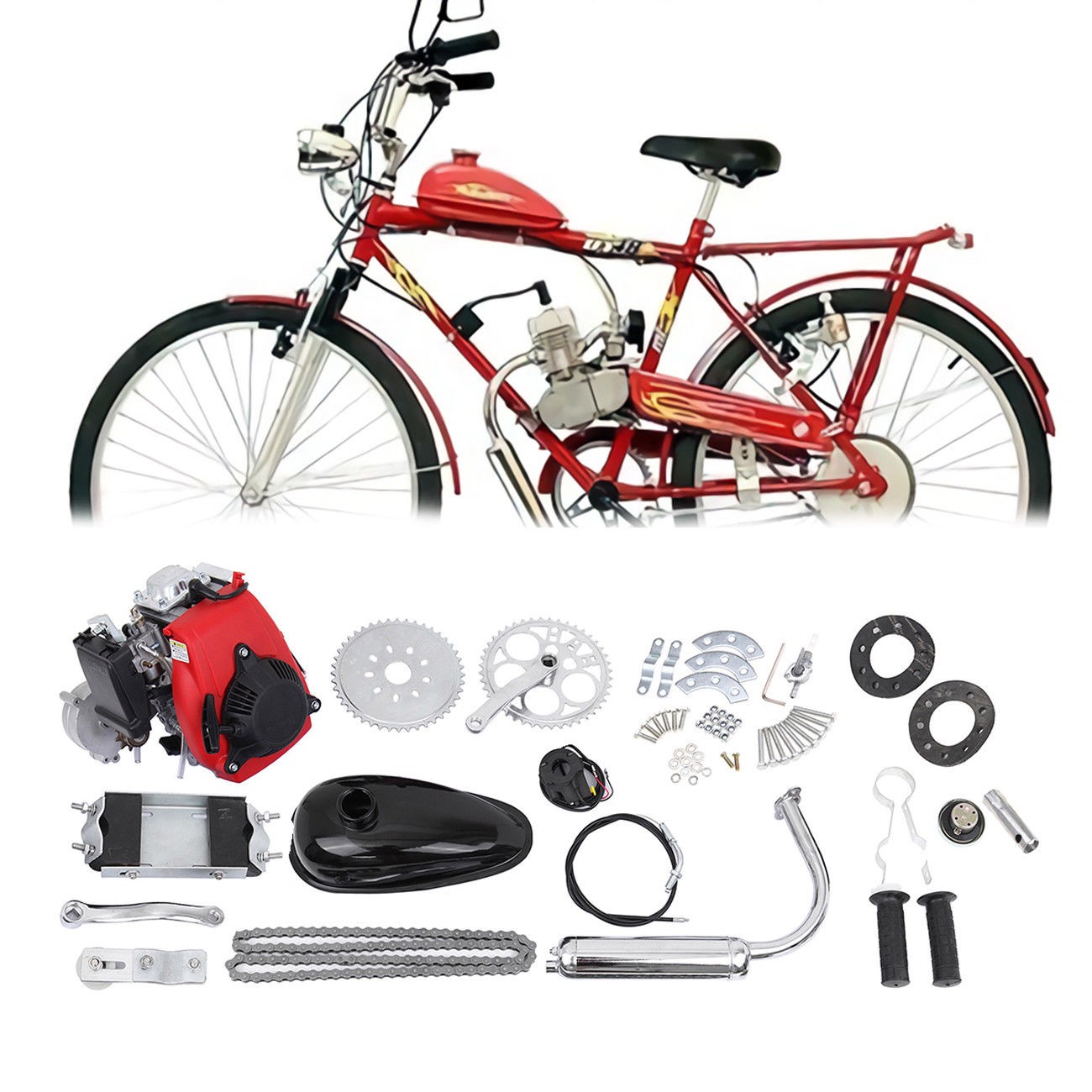 Kit bicicleta motor benzina 4 timpi