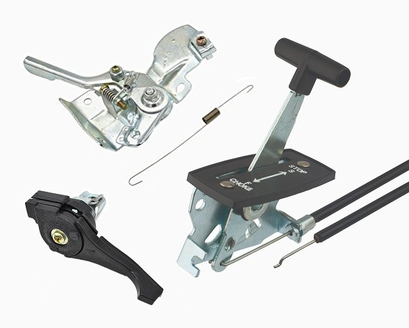 Cables and components for tiller acceleration, cultivator