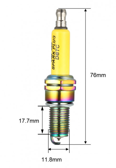 Lot De 4 Bougies D'allumage à 3 électrodes D8TC Pour Motos, Scooters, Quads Et VTT 125 Cc, 150