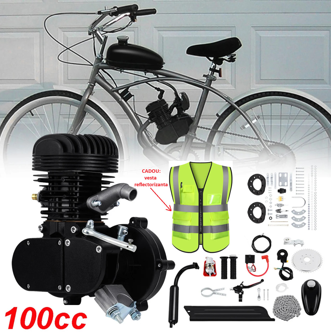 80cc Moteur Velo Thermique Vtt Moteur Thermique Bicyclette Avec