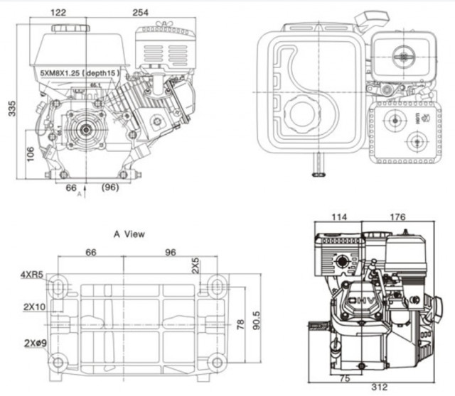 Motor motosapa Zongshen GB200 6.5 CP (AX CONIC)