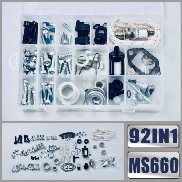 Set of 92 pcs nuts, screws and accessories for chainsaw Stihl Ms 440, 660