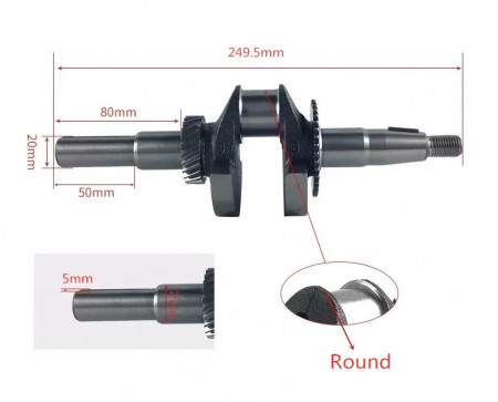 Колянов вал за Honda GX 140, GX 160, GX 160 (pana)