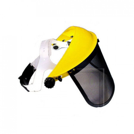 Casco di protezione per motosega con griglia