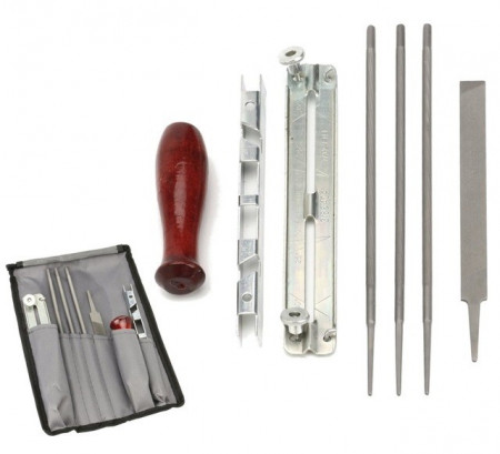 Chainsaw chain sharpener kit for