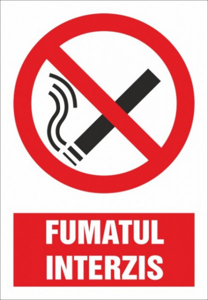 Indicator Fumatul interzis 30x20cm