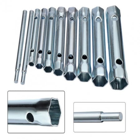 Set of 8 tubular keys 6-22mm