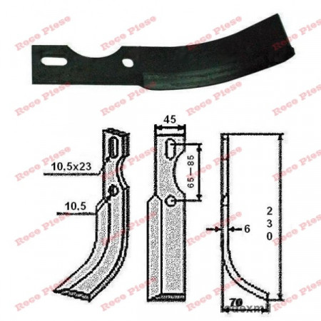 Μαχαίρι καλλιεργητή 230mm x 45mm (δεξιά)