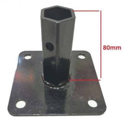 Čtvercový podstavec kola radlice (v 80 mm)