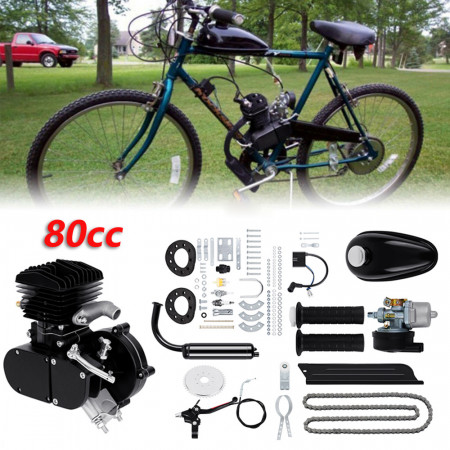 Kit motor bicicleta 80cc 2 TIMPI (Negru)