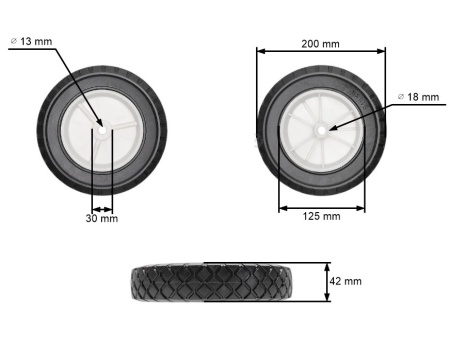 Колело за косачка за трева 203mm x 45mm