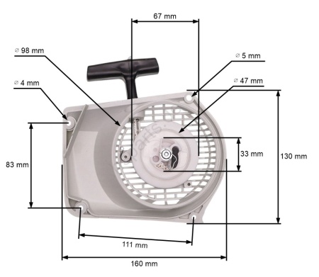 Стартерен капак комплект за моторни триони Stihl MS 240, MS 260, 024, 026