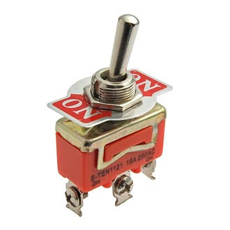Dvojitý spínač 15A 250V (3 bačkory)
