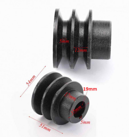Moteur générateur à double poulie, pompe à moteur, timon 5-7CP (arbre 19 mm, diamètre 54mm)