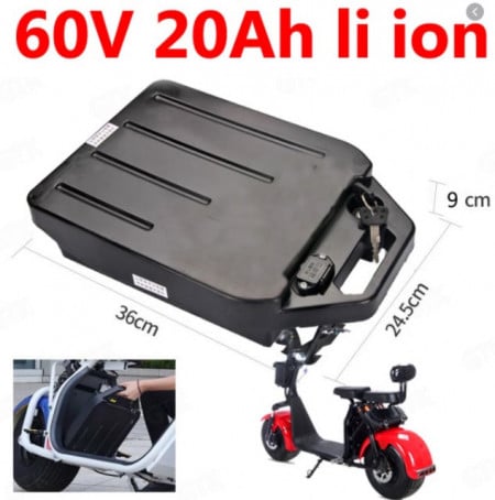 Scooter électrique à batterie amovible 60 V, 20 A Lithium-Ion (City Coco)