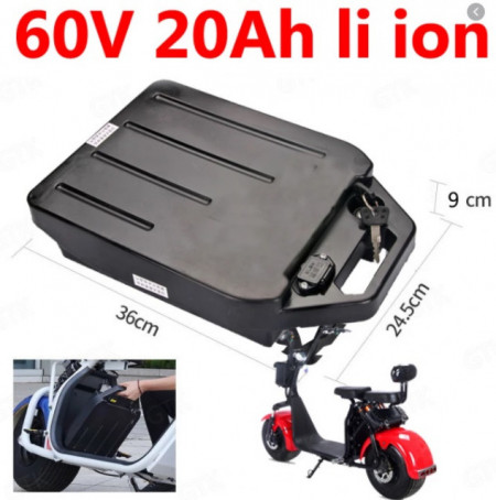 Scooter elettrico a batteria rimovibile 60 V, 20 A agli ioni di litio (City Coco)