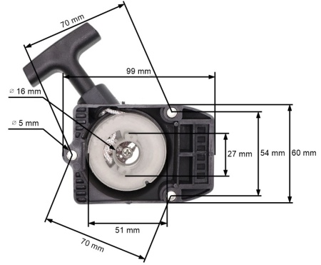 Avviamento per motosega compatibile Stihl FS 75, FS 80, FS 85R, FS 85T, FS 85, FS 80R
