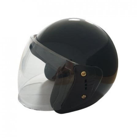 Casque scooter ouvert simple (noir brillant)