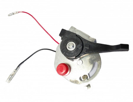 Throttle lever with suport and stop button incorporated