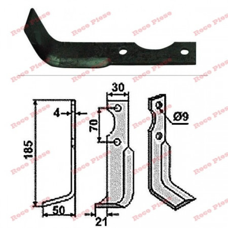 Coltello per fresa 185 mm x 30 mm (a sinistra) AGRIA