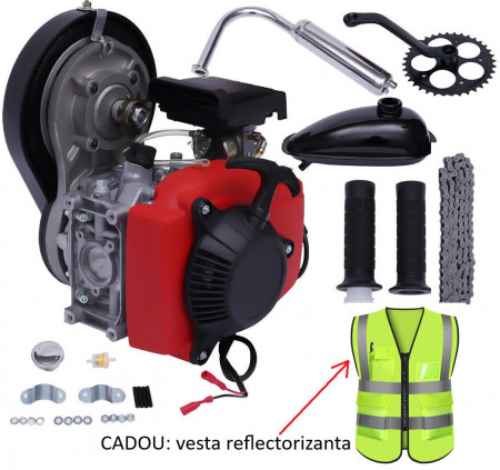 Kit motor (4 TIMPI) bicicleta 49 cc (transmisie curea)