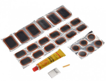 Set hot vulcanization tire patches