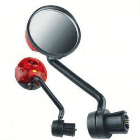 Specchio da manubrio per bicicletta con led rosso