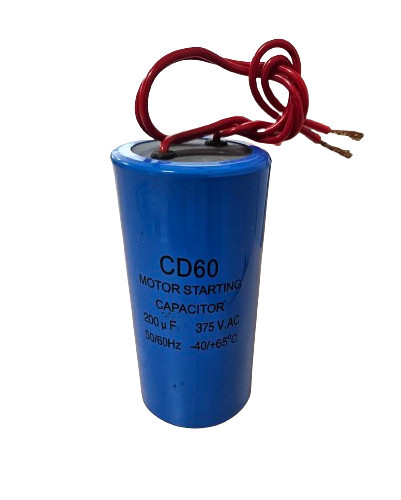 Кондензатор (пусков) за електрически двигател (CD60 200uF 375V)