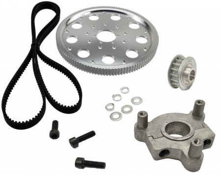 Bicycle engine transmission belt conversion kit