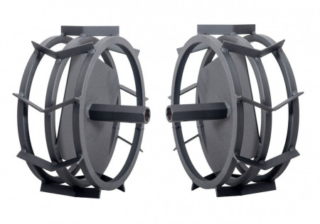 Set di ruote in metallo per fresa / motosega (D335 mm, manico 23 mm)