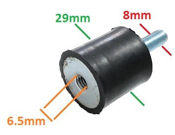 Амортисьор универсален за генератор, мотопомпа (винт-гайка) 8 mm