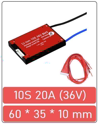 BMS акумулатор Li-ion 10S 20A (36V)