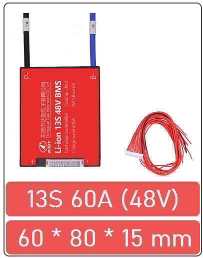 BMS акумулатор Li-ion 13S 60A (48V)