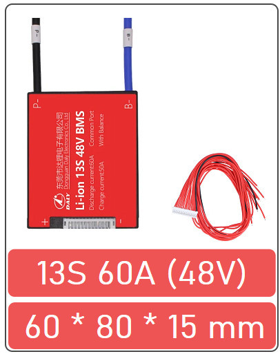 BMS Li-ion akkumulátor 13S 60A (48V)