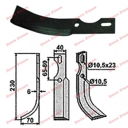 Μαχαίρι καλλιεργητή 230mm x 40mm (αριστερά)