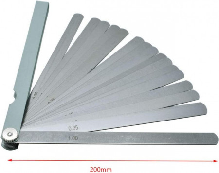 17 darabos precíziós kar készlet, 0,02 - 1,00 mm (20 cm)
