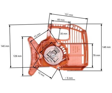 Avviamento compatibile per motosega Stihl Fs 38, Fs 45, Fs 46, Fs 55