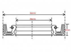 Simering variator 28 x 36 x 4mm Atv Linhai (23804)