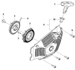 Demaror drujba Husqvarna 565, 572XP