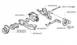Flansa carburator drujba Husqvarna 340, 345, 350, 351, 353 (original)-2