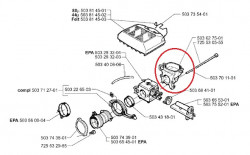 Conector filtru aer drujba Husqvarna 362, 365, 371, 372 - Img 4