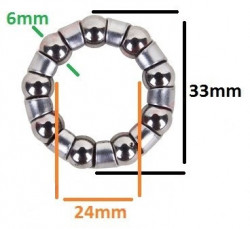 Coronita bicicleta dim 33 x 24mm Ø 6mm