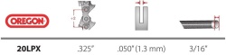 Lant drujba Oregon 32 dinti - pas 3.25 - 1.3mm (21LPX064E)