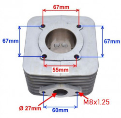 Set motor scuter 2T 125cc Piaggio (racire aer)